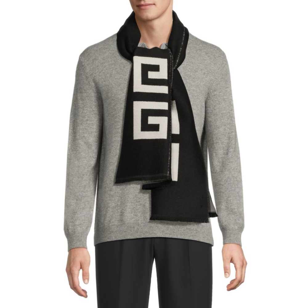Givenchy Black and White 4G Scarf
